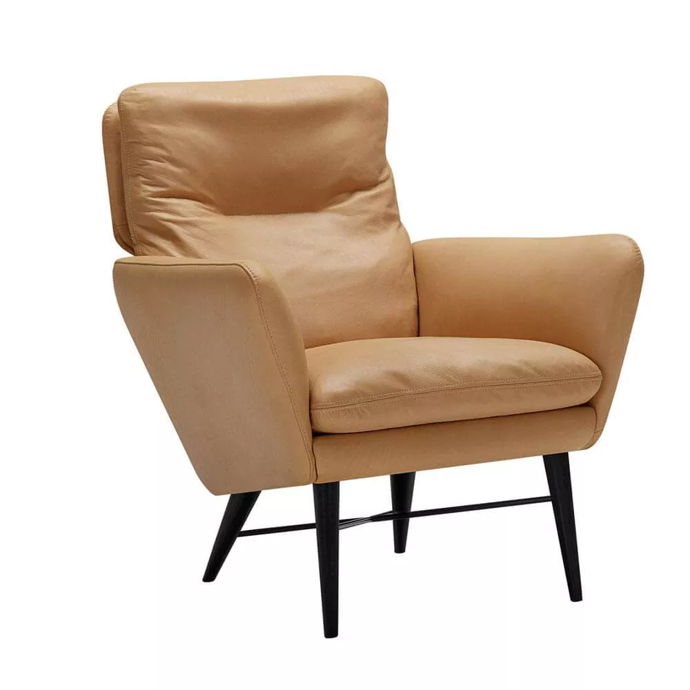 The Granary Agnes Armchair with Wood Legs Leather